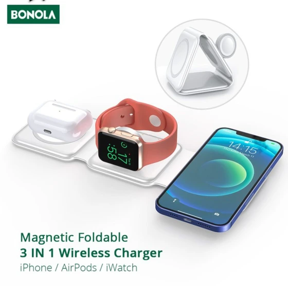 شارژر بی سیم مدل 3in1 magnetic wireless charge